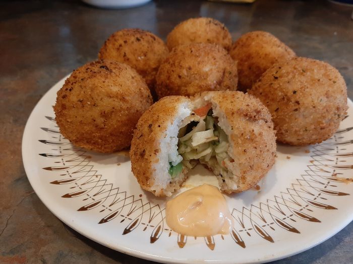 Deep fried california roll rice balls