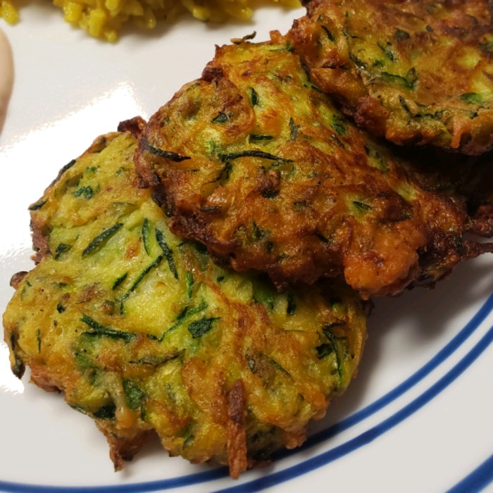 Zucchini parmesan cheese fritters