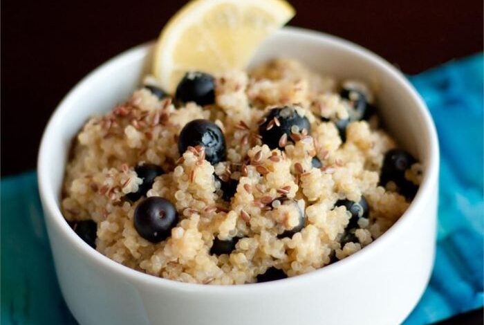 Blueberry lemon breakfast quinoa