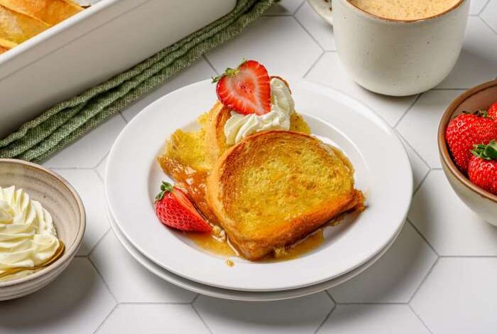 Overnight eggnog french toast