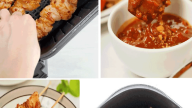 Air fryer chicken satay with dipping sauce