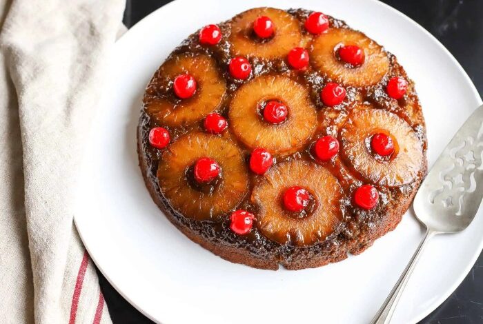 Grandmas skillet pineapple upside down cake