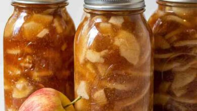 Canned apple pie filling