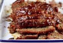 Onion and pepper stuffed meatloaf