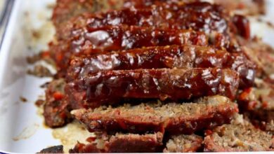 Onion and pepper stuffed meatloaf