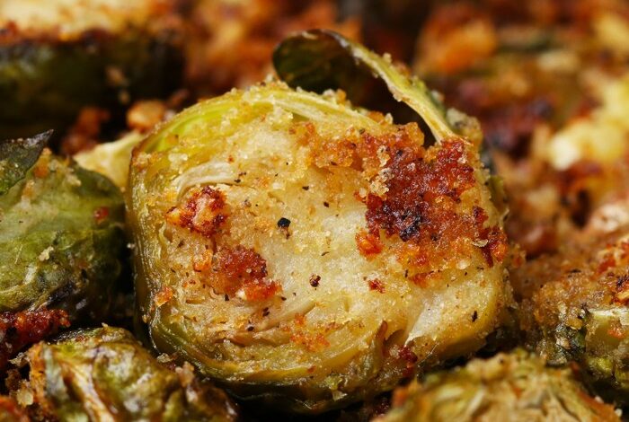 Roasted brussels sprouts with parmesan