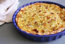 Bacon and leek quiche