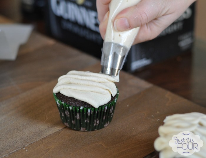 Chocolate guinness cupcakes with irish cream frosting