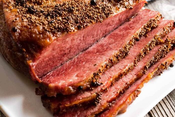 Braised corned beef brisket
