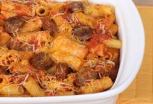 Baked rigatoni with italian sausage and fennel