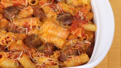 Baked rigatoni with italian sausage and fennel