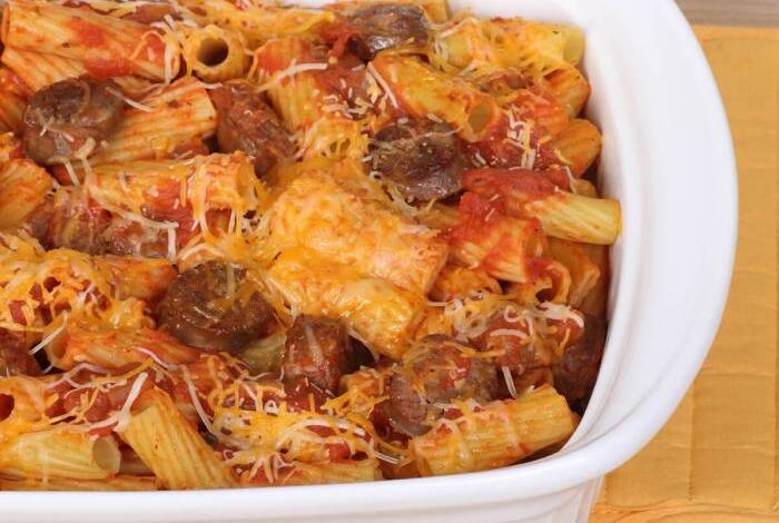 Baked rigatoni with italian sausage and fennel