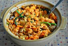 Bibimbap korean rice with mixed vegetables