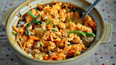 Bibimbap korean rice with mixed vegetables