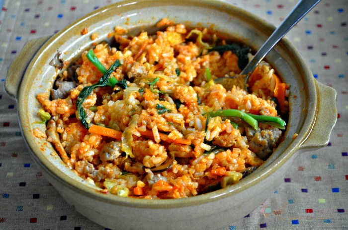 Bibimbap korean rice with mixed vegetables