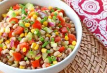 Marinated black eyed pea salad