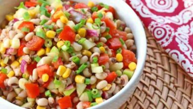 Marinated black eyed pea salad