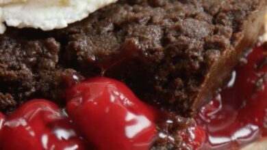 Black forest brownie dump cake