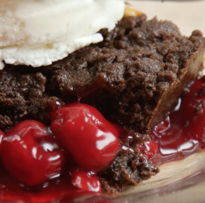 Black forest brownie dump cake