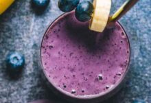 Blueberry banana oatmeal smoothie