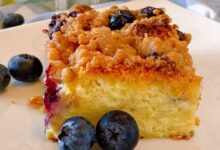 Overnight blueberry french toast casserole