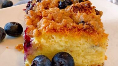 Overnight blueberry french toast casserole