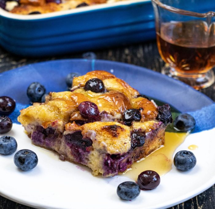 Overnight blueberry french toast