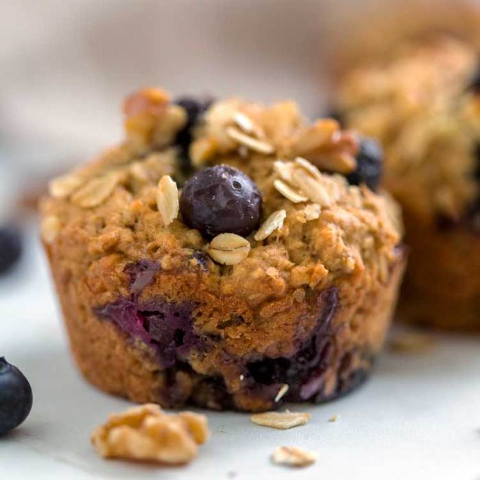 Blueberry oatmeal chia seed muffins