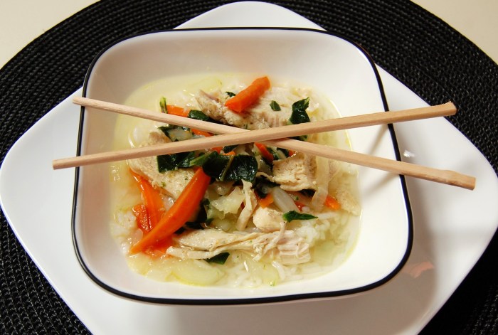 Chinese chicken soup with bok choy