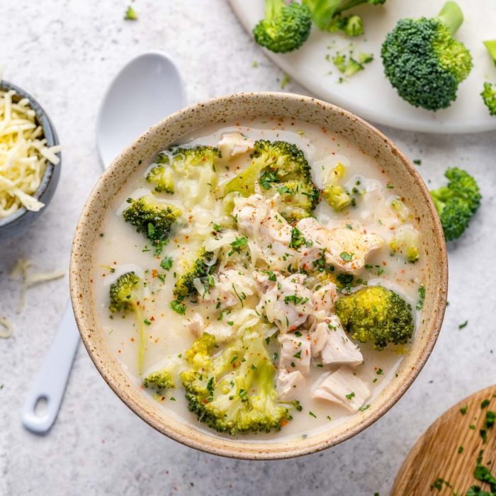 Creamy broccoli chicken soup