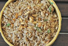 Garlic chicken fried brown rice