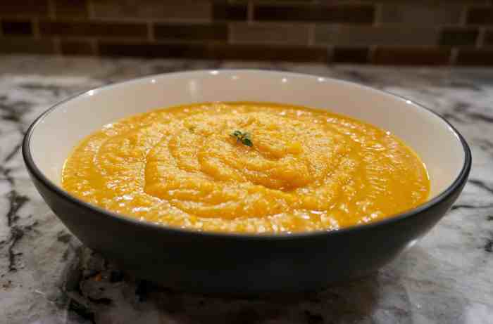 Butternut squash sweet potato soup