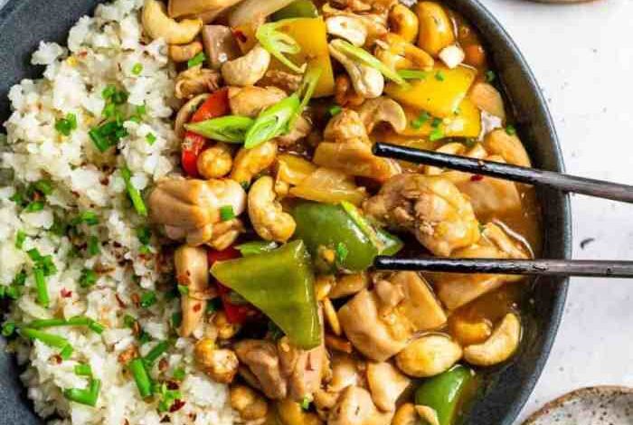 Cashew chicken with water chestnuts