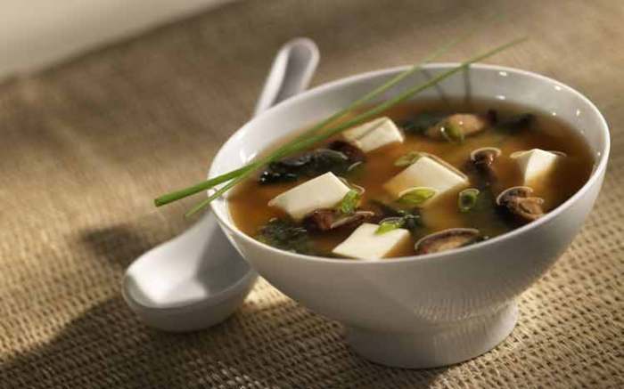 Miso soup with shiitake mushrooms