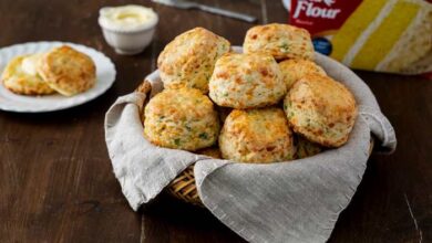 Irish cheddar spring onion biscuits