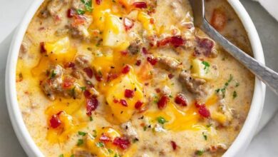 Loaded bacon cheeseburger potato soup