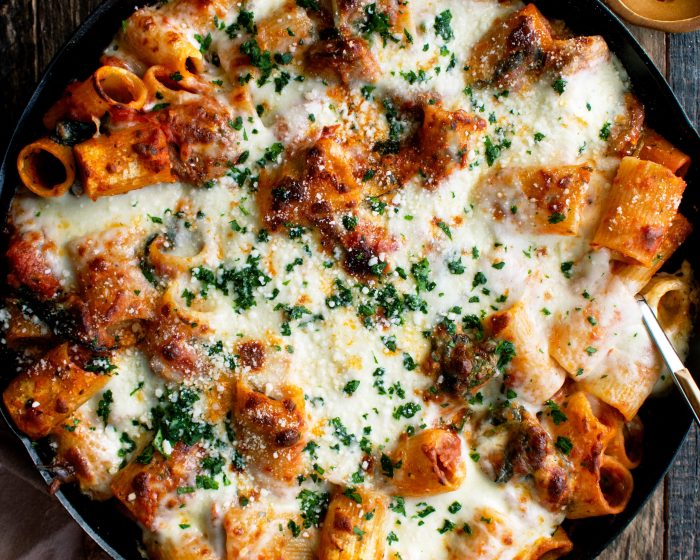 Baked rigatoni with italian sausage and fennel