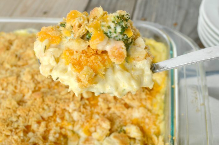 Broccoli rice cheese and chicken casserole