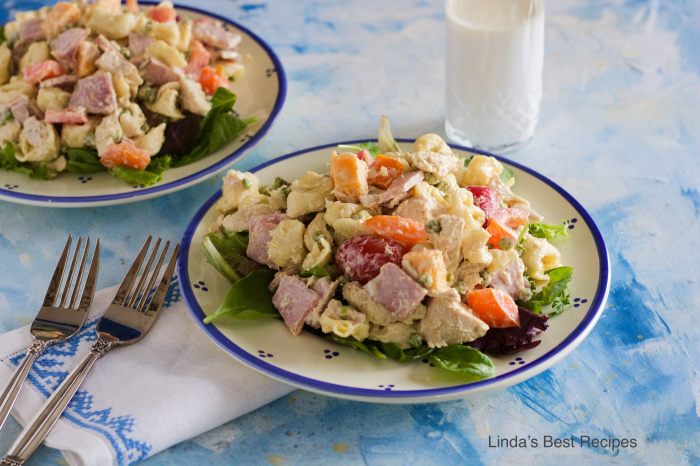 Chicken club pasta salad