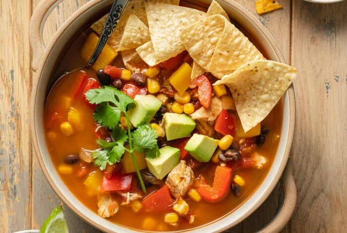 Easy chicken fajita soup