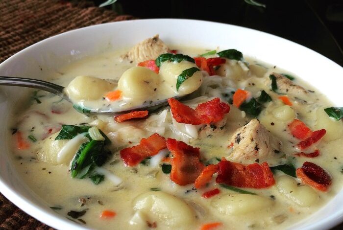 Chicken and gnocchi soup