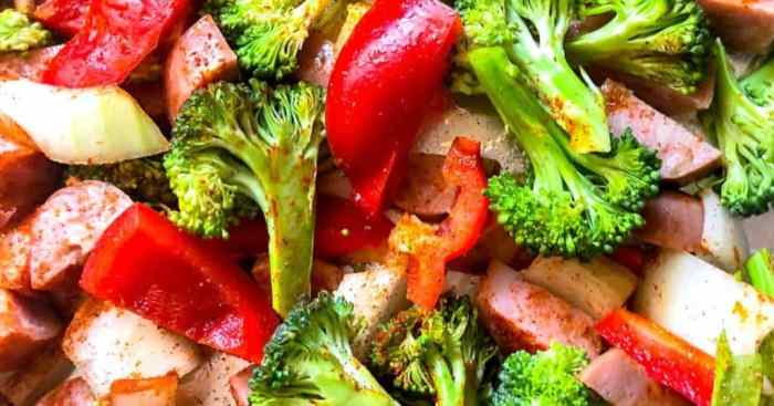 Recipe veggie dinner smoked sausage root pan apple sheet allrecipes recipes