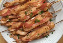 Bacon ranch chicken skewers