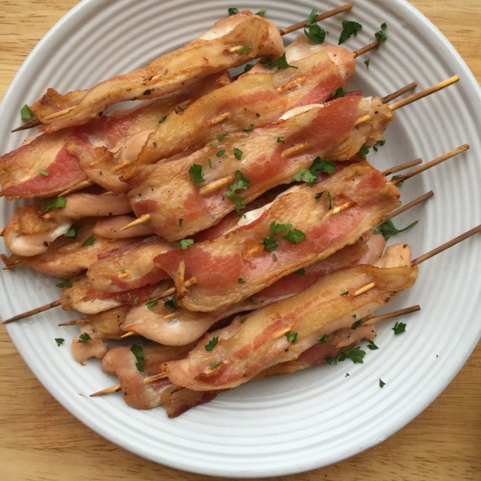 Bacon ranch chicken skewers