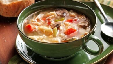 Spaetzle and chicken soup
