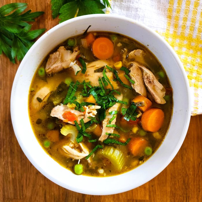 Low carb chicken vegetable soup