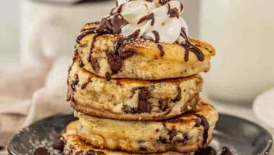 Mini chocolate chip pancakes