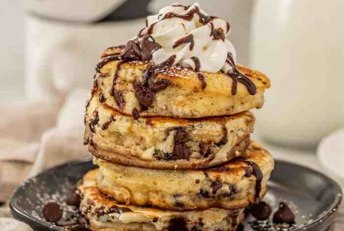 Mini chocolate chip pancakes