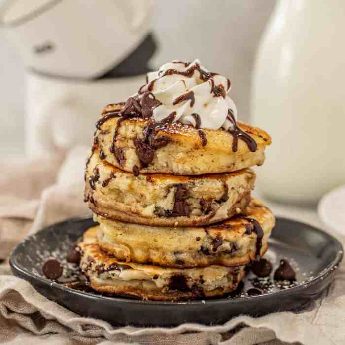 Mini chocolate chip pancakes