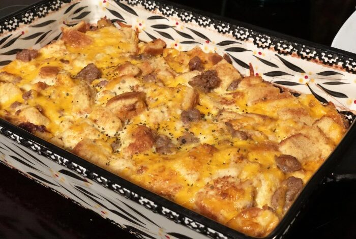 Christmas breakfast sausage casserole